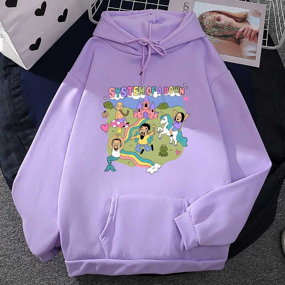 System of A Down Hoodies Mens Comfortable Pocket Sweatshirts Fleece Long Sleeve Rock Band Pullovers Kawaii Cartoon Male Hoody W250530