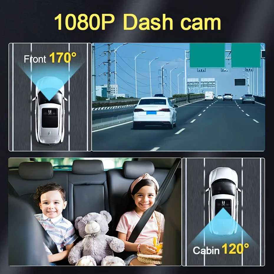 Car dvr Dashcam auto 3 Channel voiture black box Automatic 1080P recording car camera DVR Front Rear View Video Recorder 24H Parkin Mode R250529