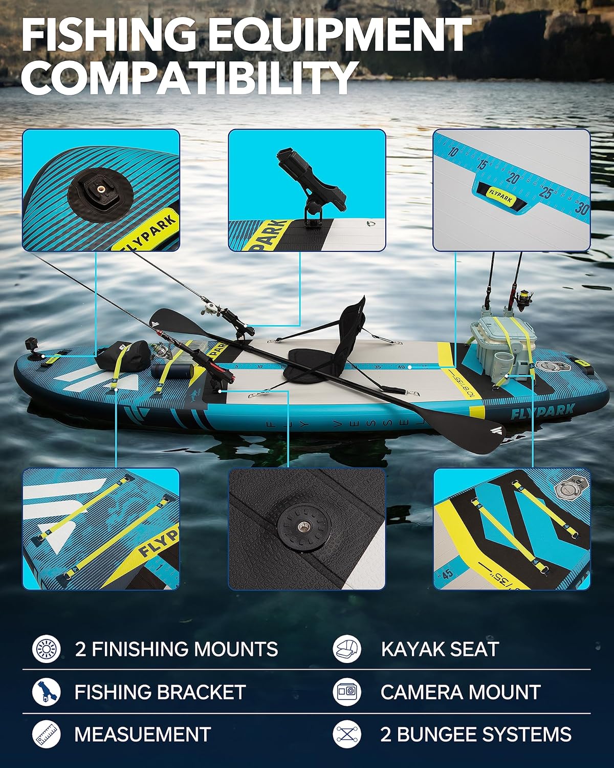 FLYPARK FISHING Surfboard 325*89*15cm paddleboard inflatable stand up paddle board sup supboard water sport ultra wide