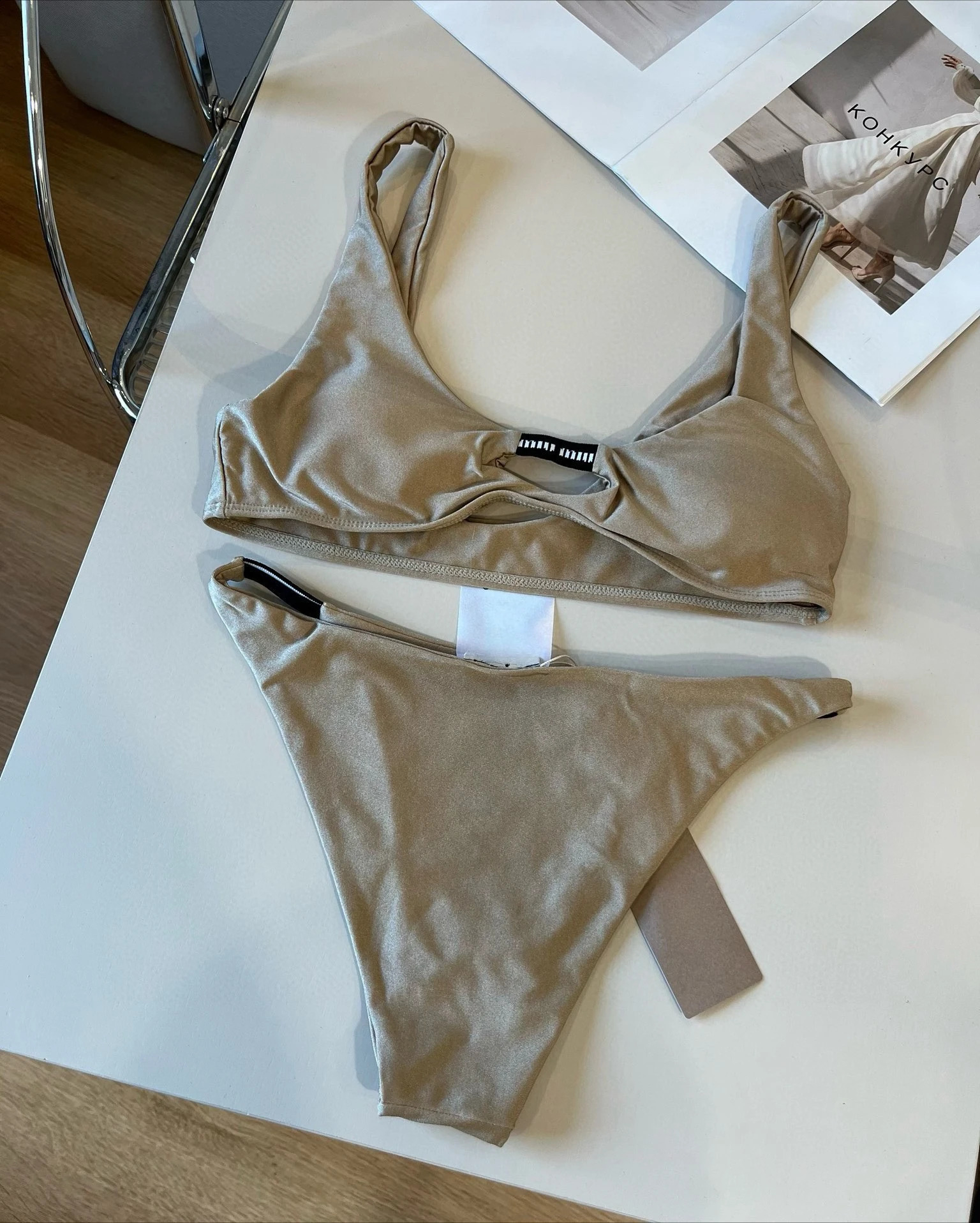 selling Highend Miu Series Bikini Swimsuit Onepiece Style Shows Your Figure and Beauty A Musthave Gift for Summer 250529