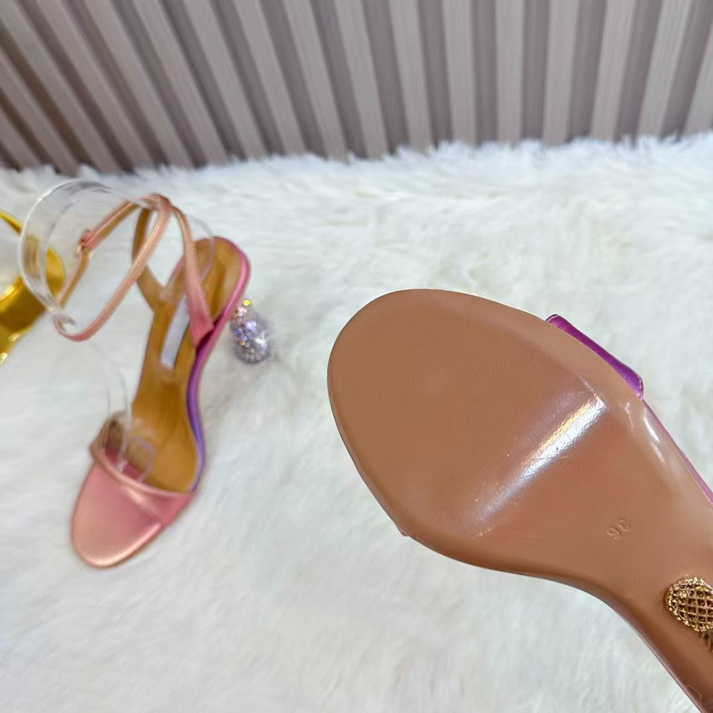 New style alien heel buckle strap sexy sandals for women rhinestone round toe open toe oversized high heels sandals luxury designer sandals
