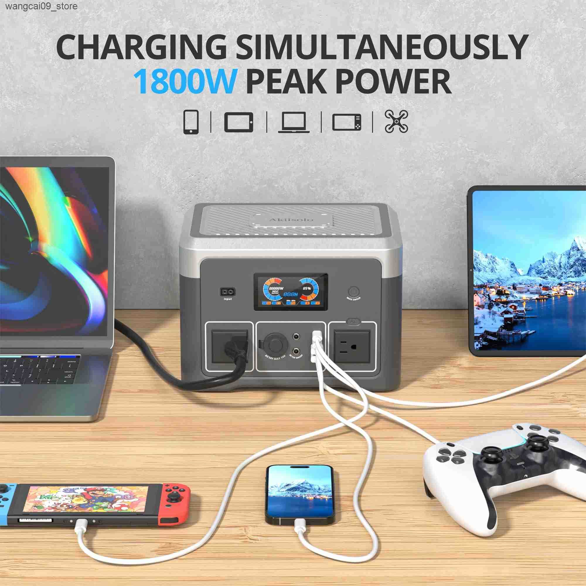 Portable Power Station 665.6Wh LiFePO4 Battery with 2x 600W AC Outlets (Surge 1800W) for Outdoor Camping RV Home Music Player z250530