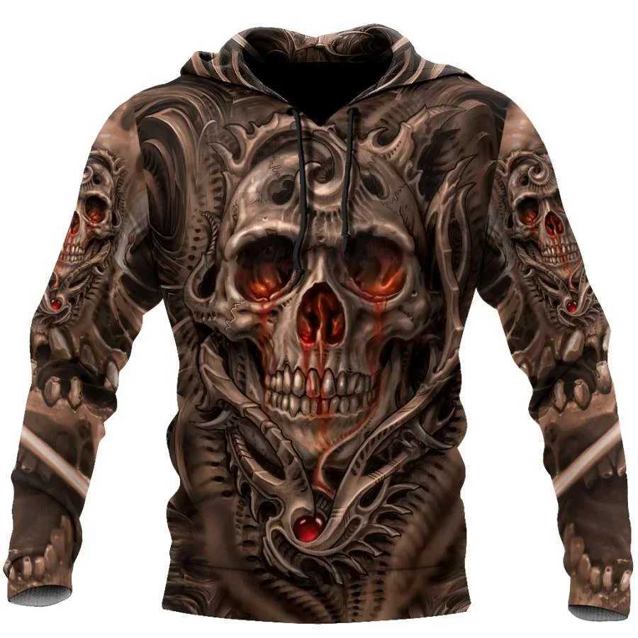 3D Printed Skull Graphics Mens Hoodie Tops Fashion Unisex Sweatshirt Spring and Autumn Hip Hop Streetwear Oversized Casual Men W250530