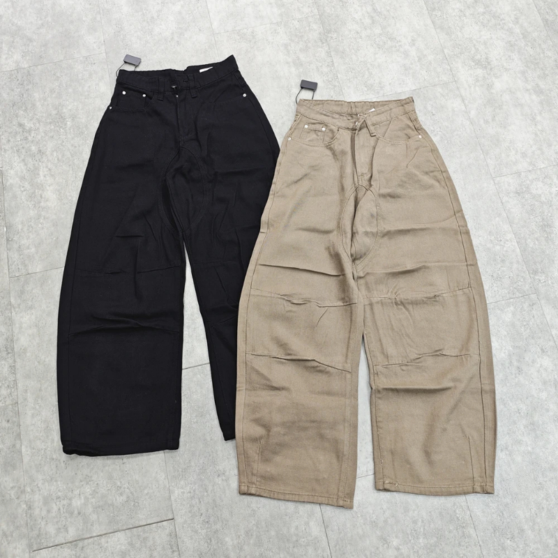 Casual Loose Vintage Y2k Clean Fit High Street Men Long Pants Streetwear Pleated Simple Unisex Cargo Pants For Men