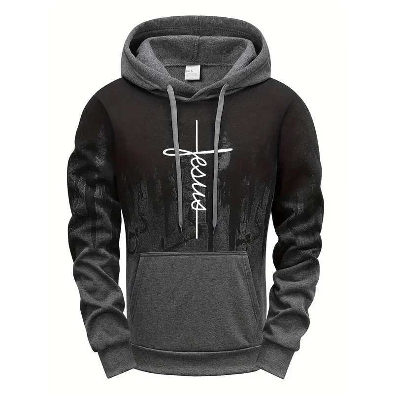 Faith Printed Hoodie for Men High Quality Hooded Long Sleeve Sweatshirts Fall Winter Daily Casual Sport Pullover 2025 Athleisure W250530