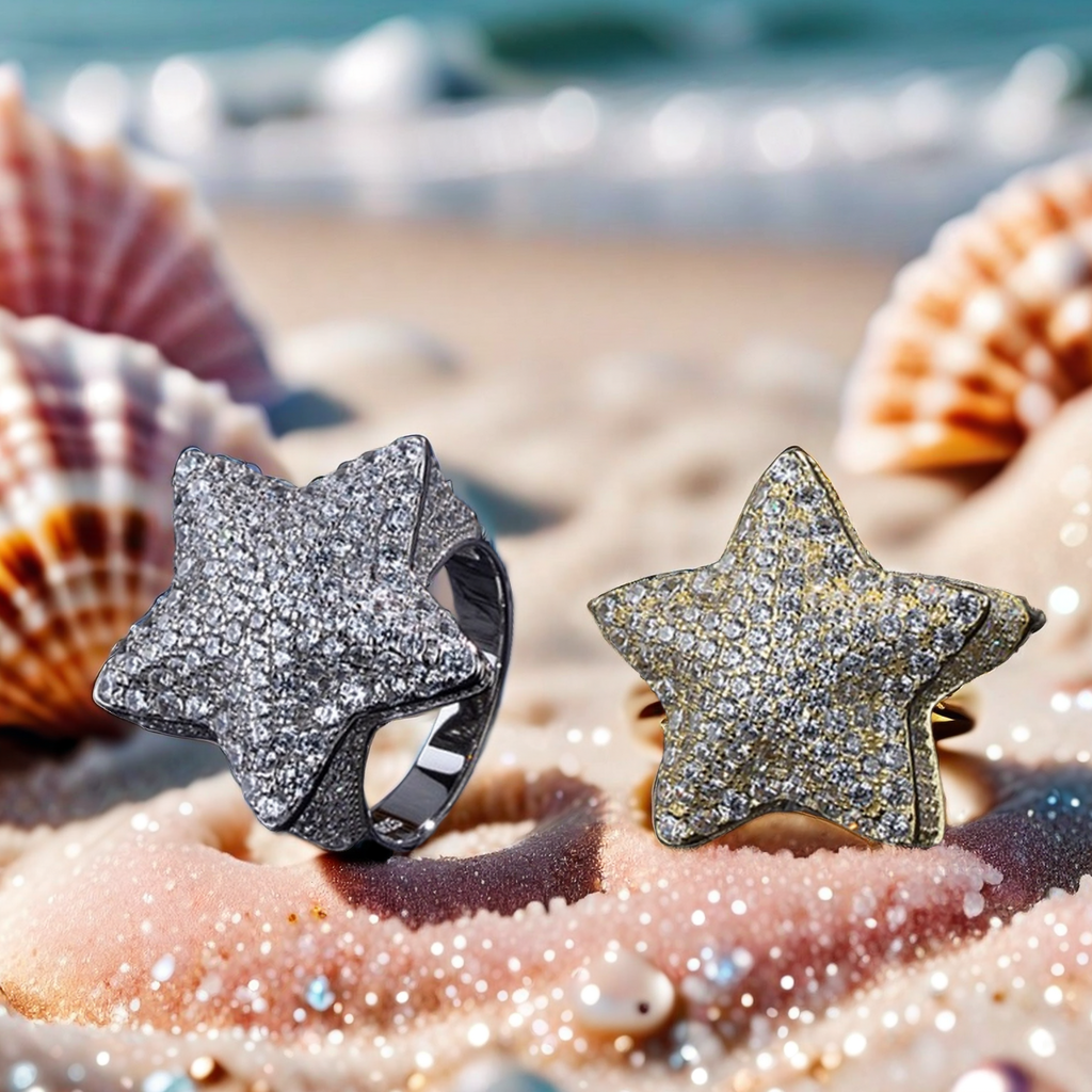 S925 sterling silver five-pointed star luxury ring 2025 new model hip-hop style grand noble authoritative starry sky ring jewelry gift for boyfriend f