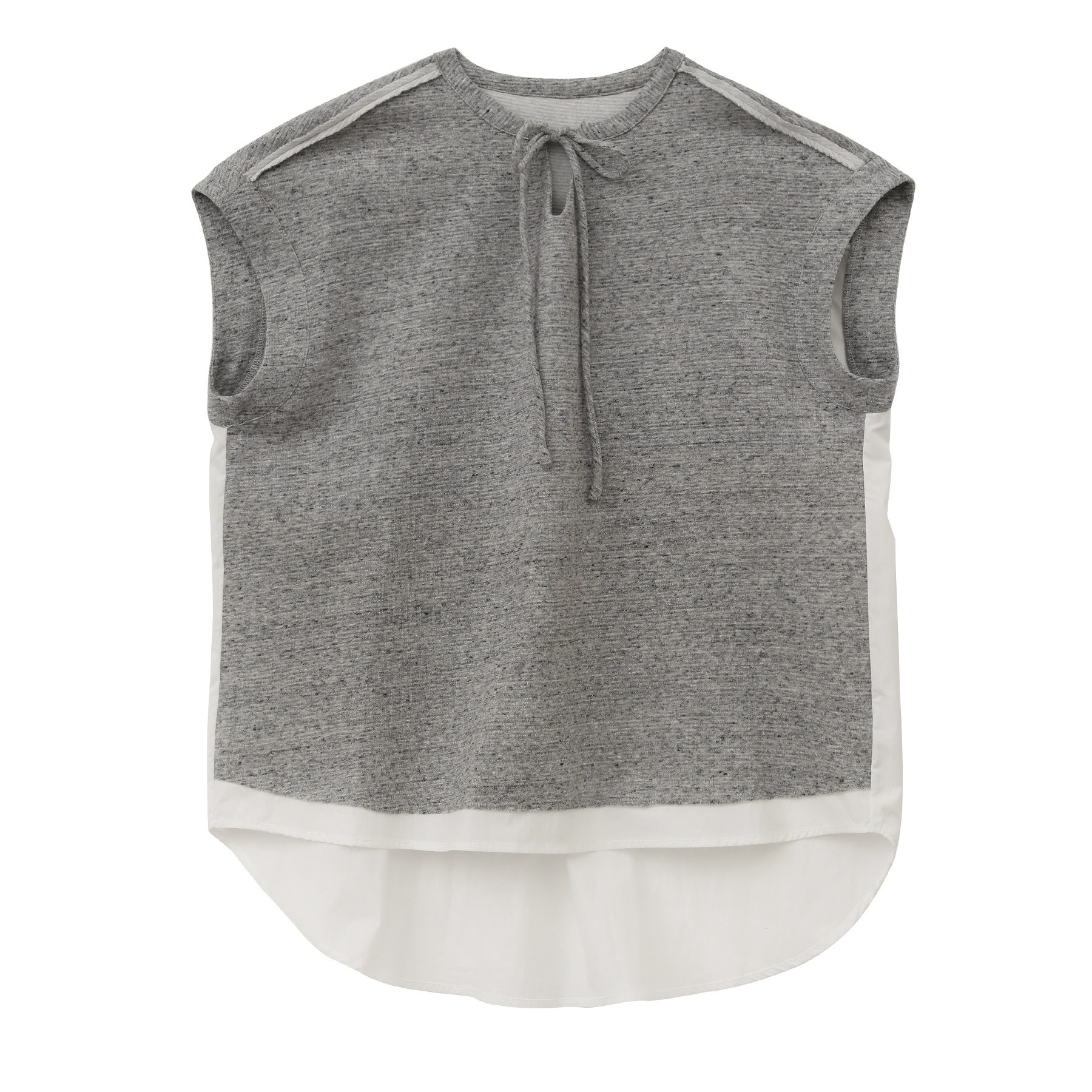 XX1304 New women's 2025 new silhouette splicing short-sleeved women's sweatshirt thin pullover