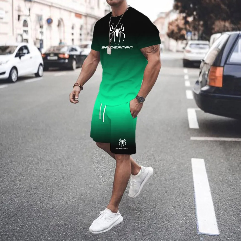 2024 mens sportswear short sleeved Tshirt and sports shorts summer fashion casual jogging pants set twopiece 250520Z