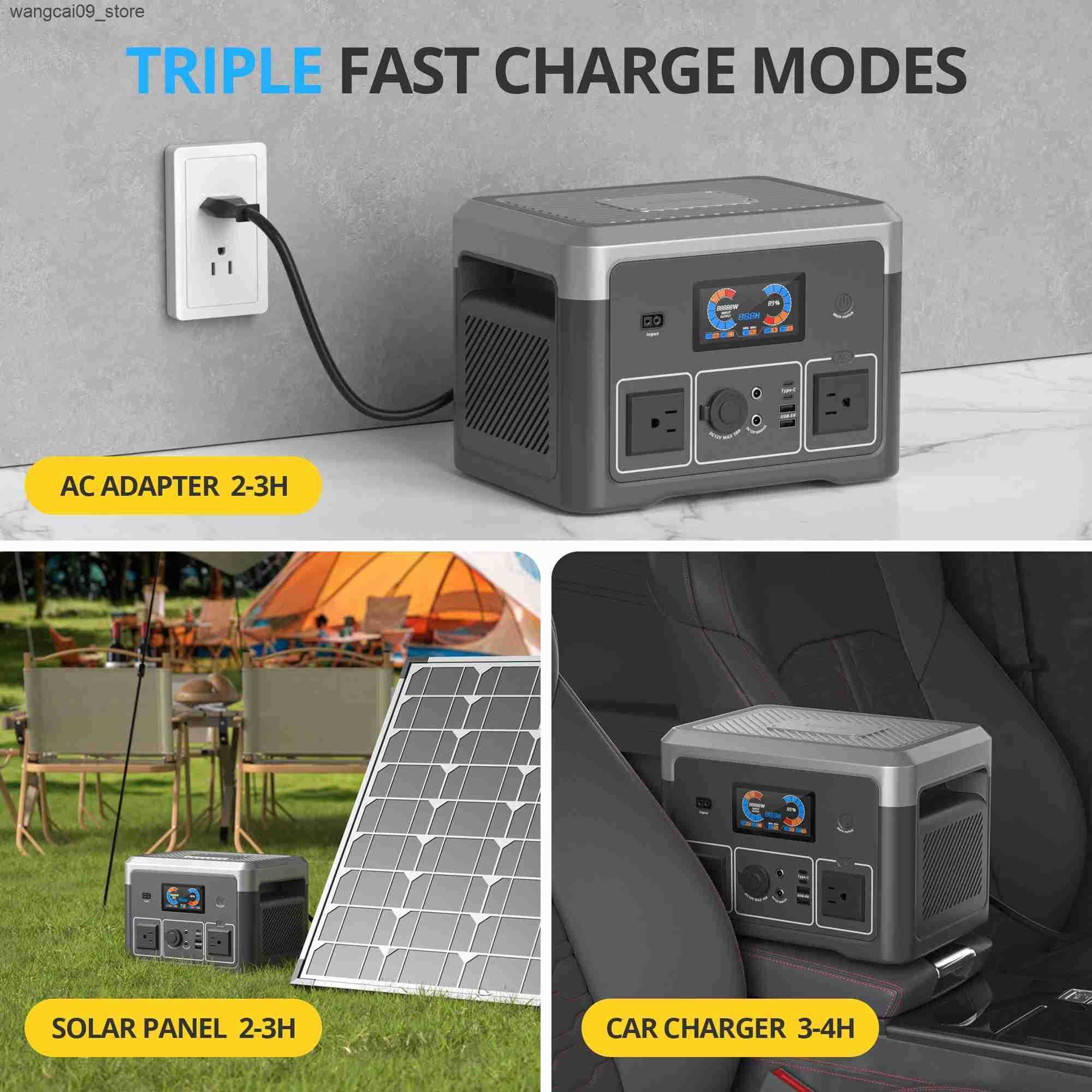 Portable Power Station 665.6Wh LiFePO4 Battery with 2x 600W AC Outlets (Surge 1800W) for Outdoor Camping RV Home Music Player z250530