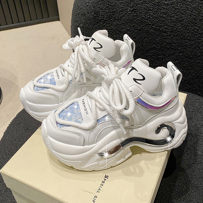 Women High Platform Casual Leather Shoes Women leather Platform Shoes Leisure Fashion Designer Running Shoes Wedges Hidden Heels Leisure Shoes zapatil