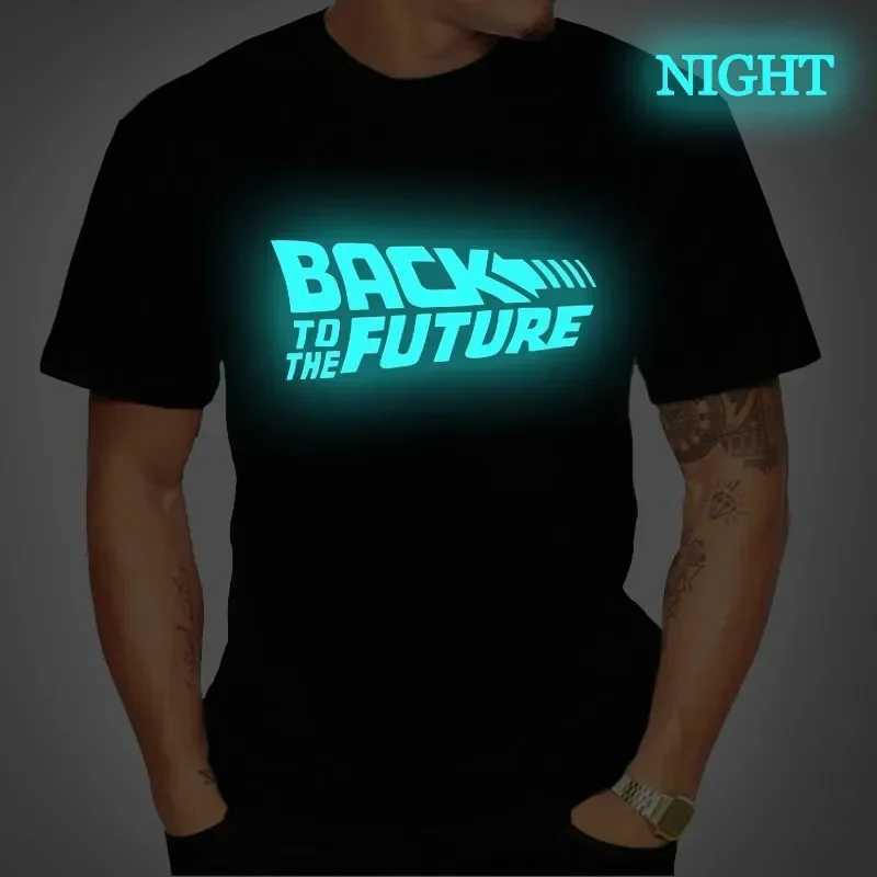 Back To The Future Tshirt Luminous T Shirt Camiseta Summer Short Sleeve T Shirts Back To Future Tee Tops Streetwear T-shirts 4XLC250530