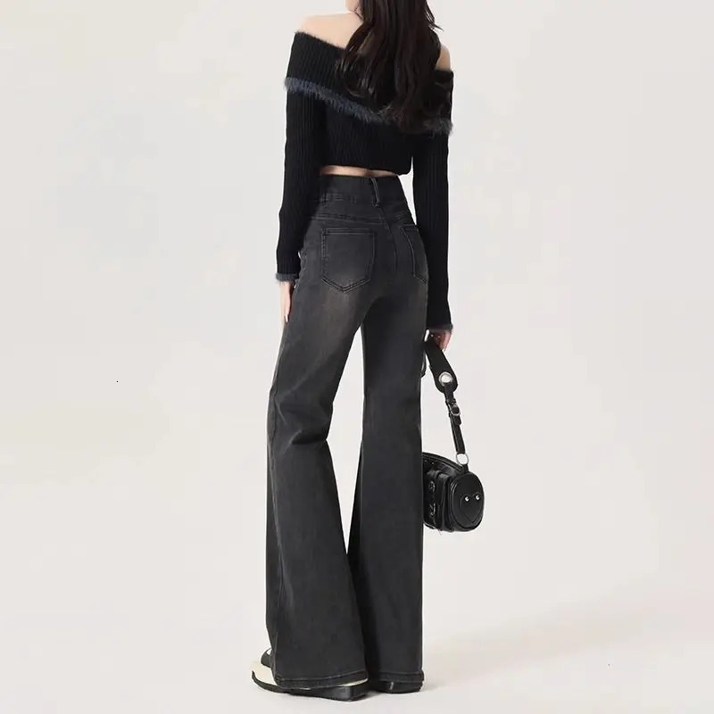 Womens Jeans Pants for Woman Jorts Baggy Y2k Coquette Shoujo Girl Style Spring Clothes Jean Clothing Flared Denim 250530
