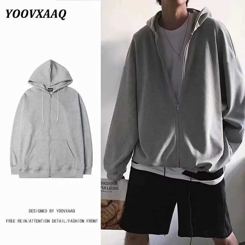 Mens Clothing for Autumn and Winter Hoodies Cardigans Hoodies Zippered Sweatshirts Loose Fitting Thin Jackets Casual Tops W250530