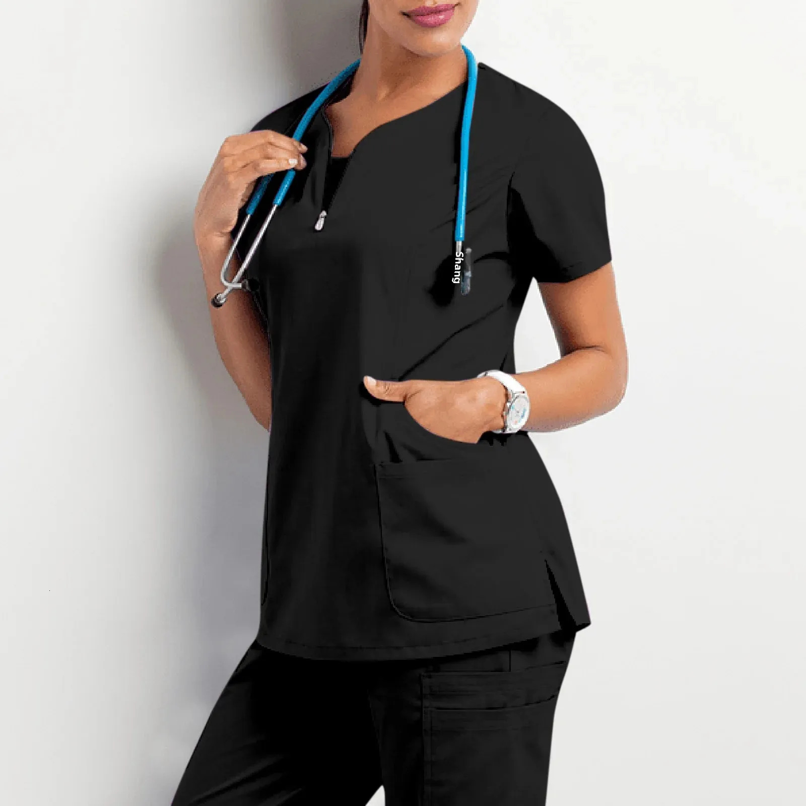 Surgery Room Short Sleeves Scrubs WomensTop T Workwear Nursing Isolation Clothing Work Uniform A 250530