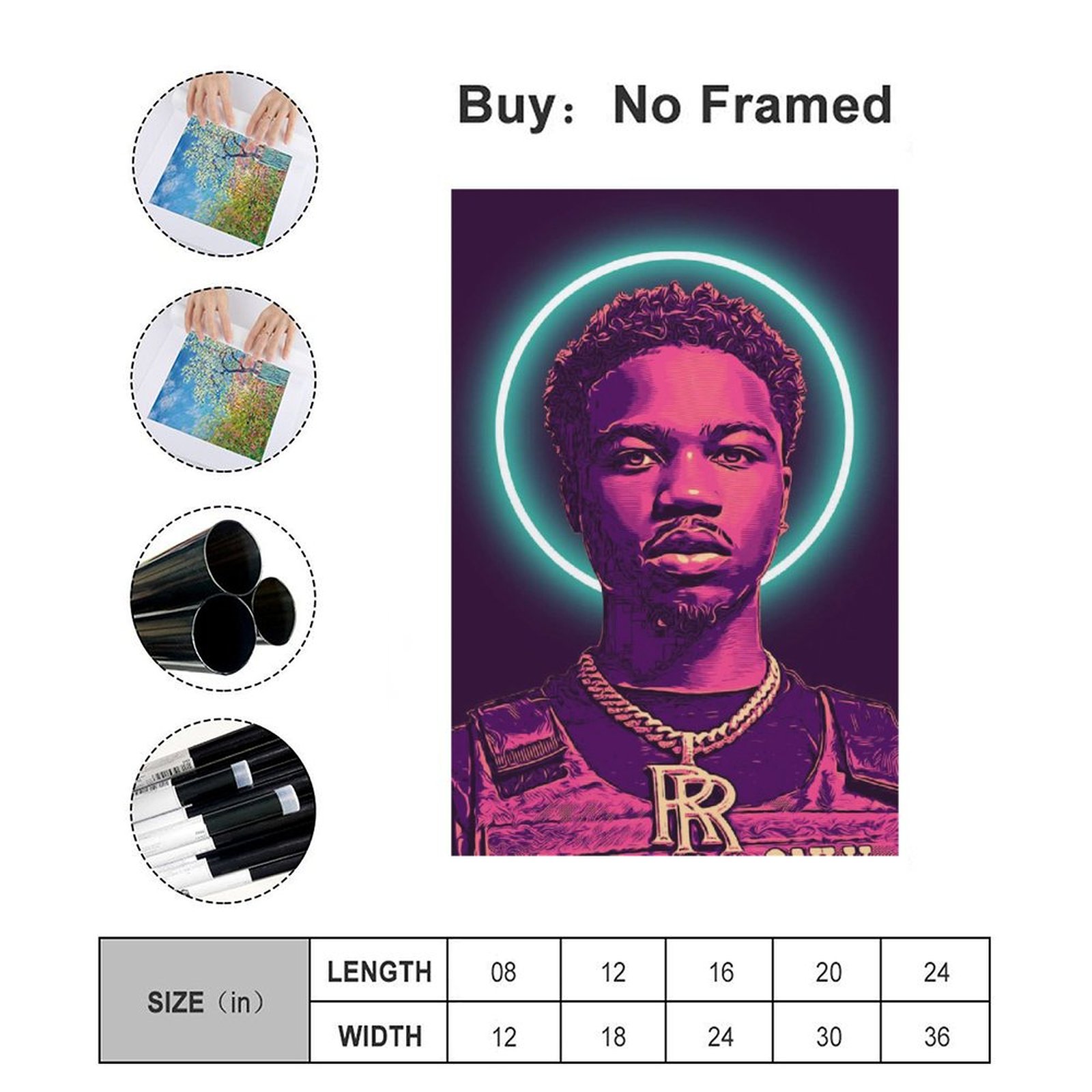 Wall Art Painting RAPPER Roddy Ricch SINGER Canvas Prints Wall Painting Wall Art Decor Print Picture Paintings for Living Room Home Decor Luxury Unfra