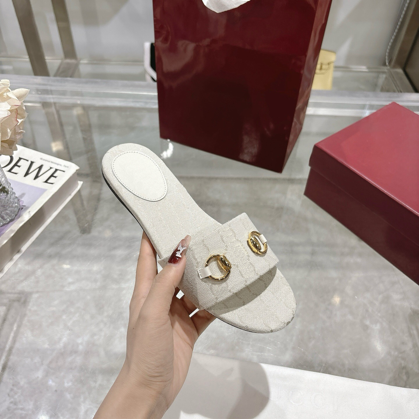 2025--Slipper Women Slippers Luxury Sandals Brand Sandals Real Leather Flip Flop Flats Slide Casual Shoes Sneakers W728 06