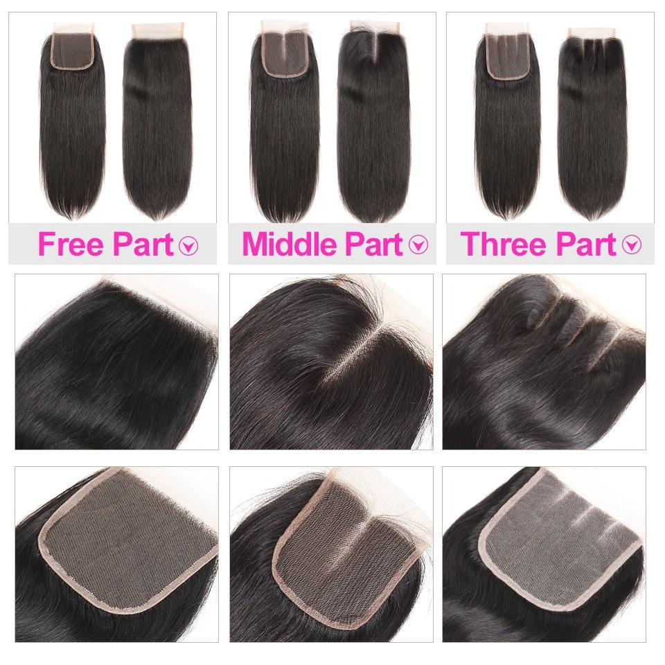 Straight Peruvian Human Hair Lace Frontal Closure 4*4inch
