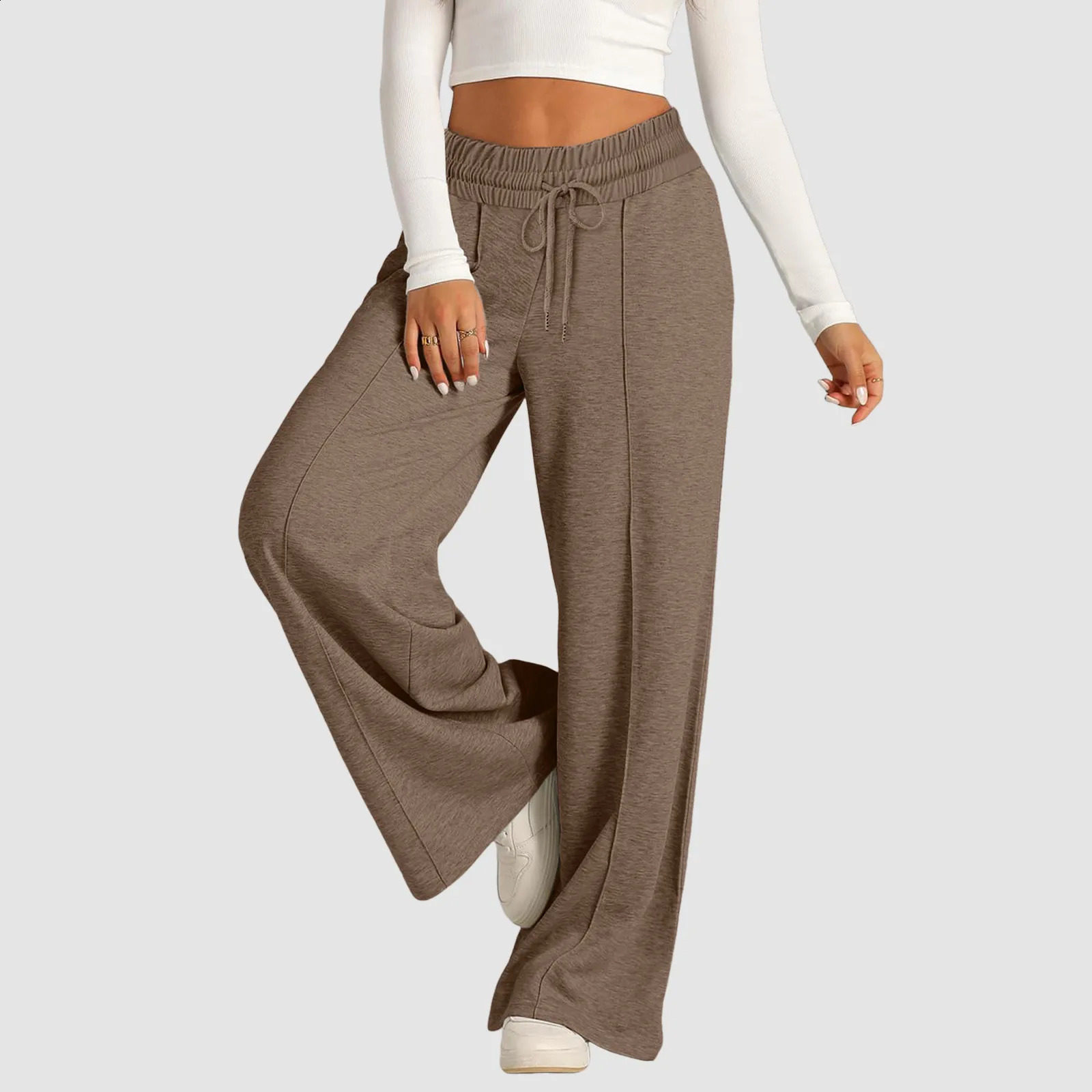 Tie Pants For Women Summer Casual Loose Wide Leg Trousers Jumpsuit Casual Spaghetti Strap Stretchy Long Pant Sports Sweatpants 250529Z
