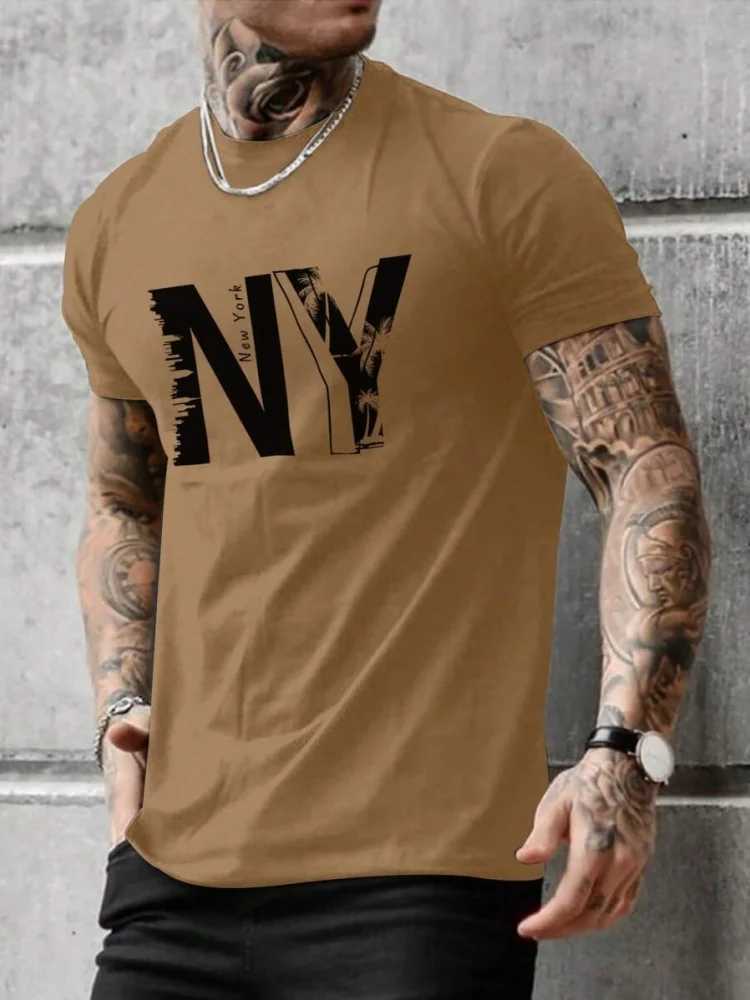 3D Cfornia Letter Print Mens Loose T-shirt Urban Street Mens Fashion Short-sleeved Top Summer Daily Casual Mens T-shirtC250530
