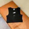 loeweclothes Summer slim women's cotton logo embroidery waist designer vest B9e