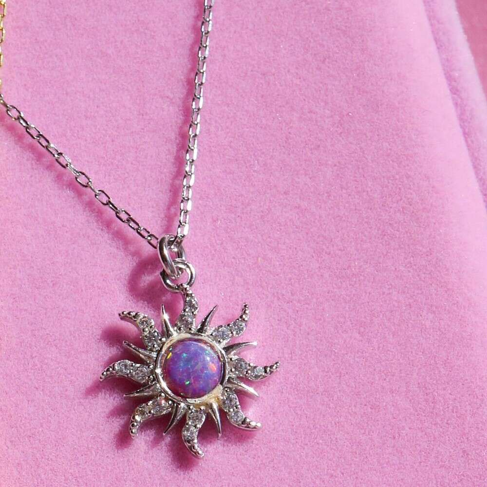 Dopamine Necklace Opal Micro Paved Zircon Pendant