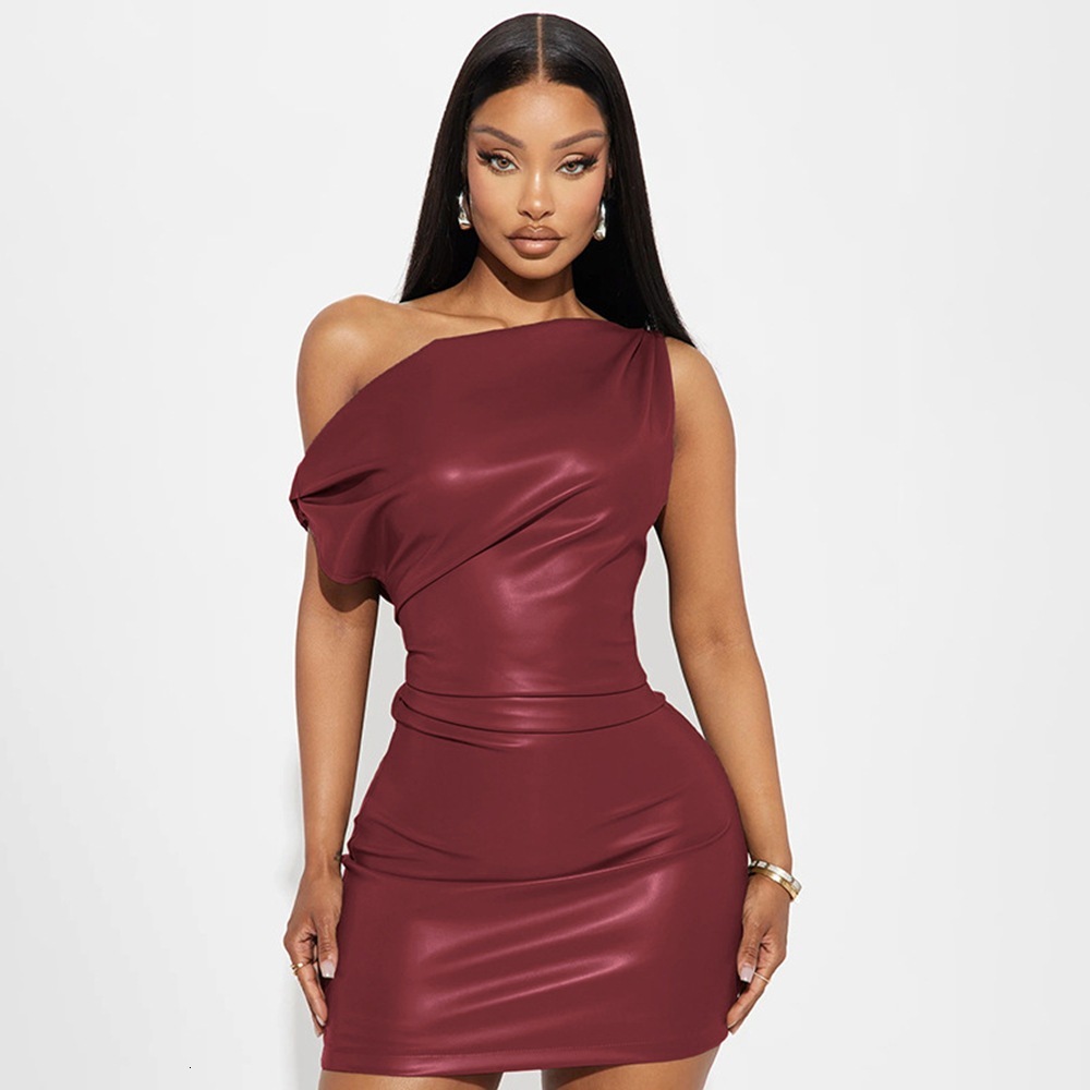 designer dress asymmetrical shoulder elegant bodycon women's fashion 2025 new sexy nightclub mini dress trend dresses for woman