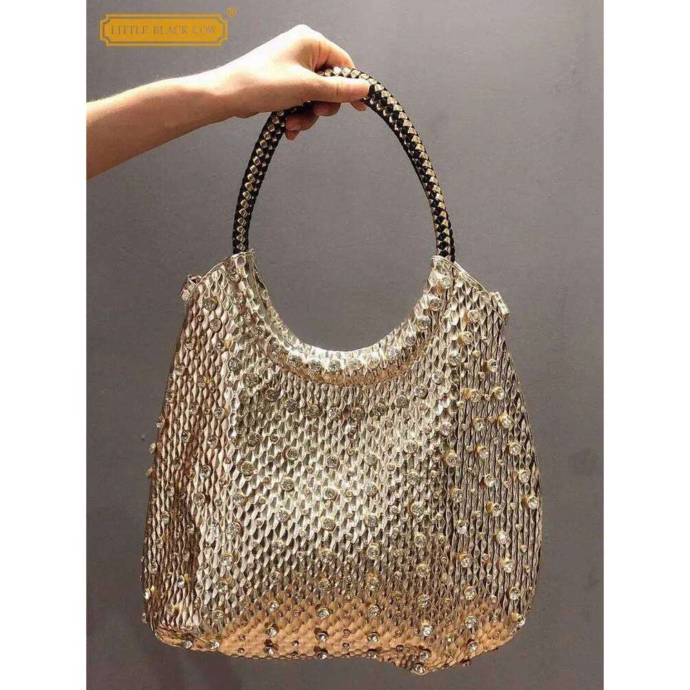 Fashion Dia Women Handbags Pu Leather Shoulder Ladies Slung White Rhinestone Messenger Crossbody Bag Shopping Totes