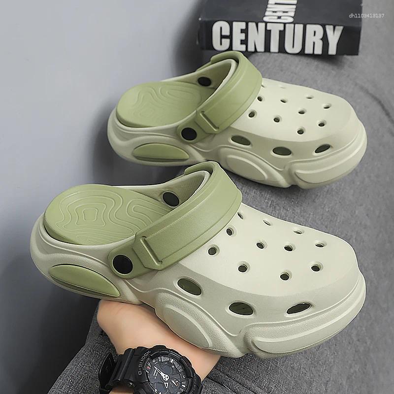 Slippers Summer Men's Thick-Soled Non-Slip Breathable Toe-Cap Sandals Casual Beach