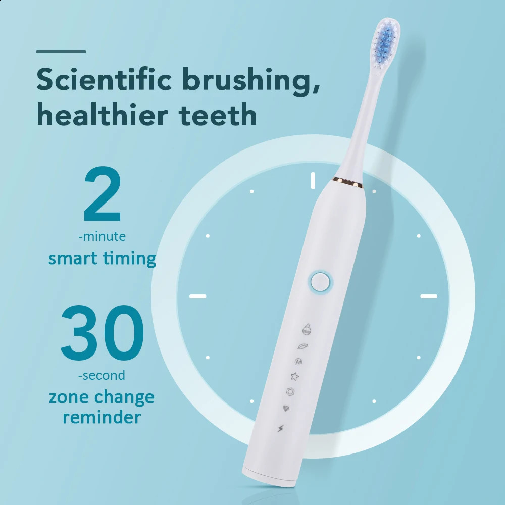 Electric Toothbrush Rechargeable Cleaning Device Portable Teeth Cleaner for Oral Care Teeth Whitening Waterproof Type-C Charging 250529