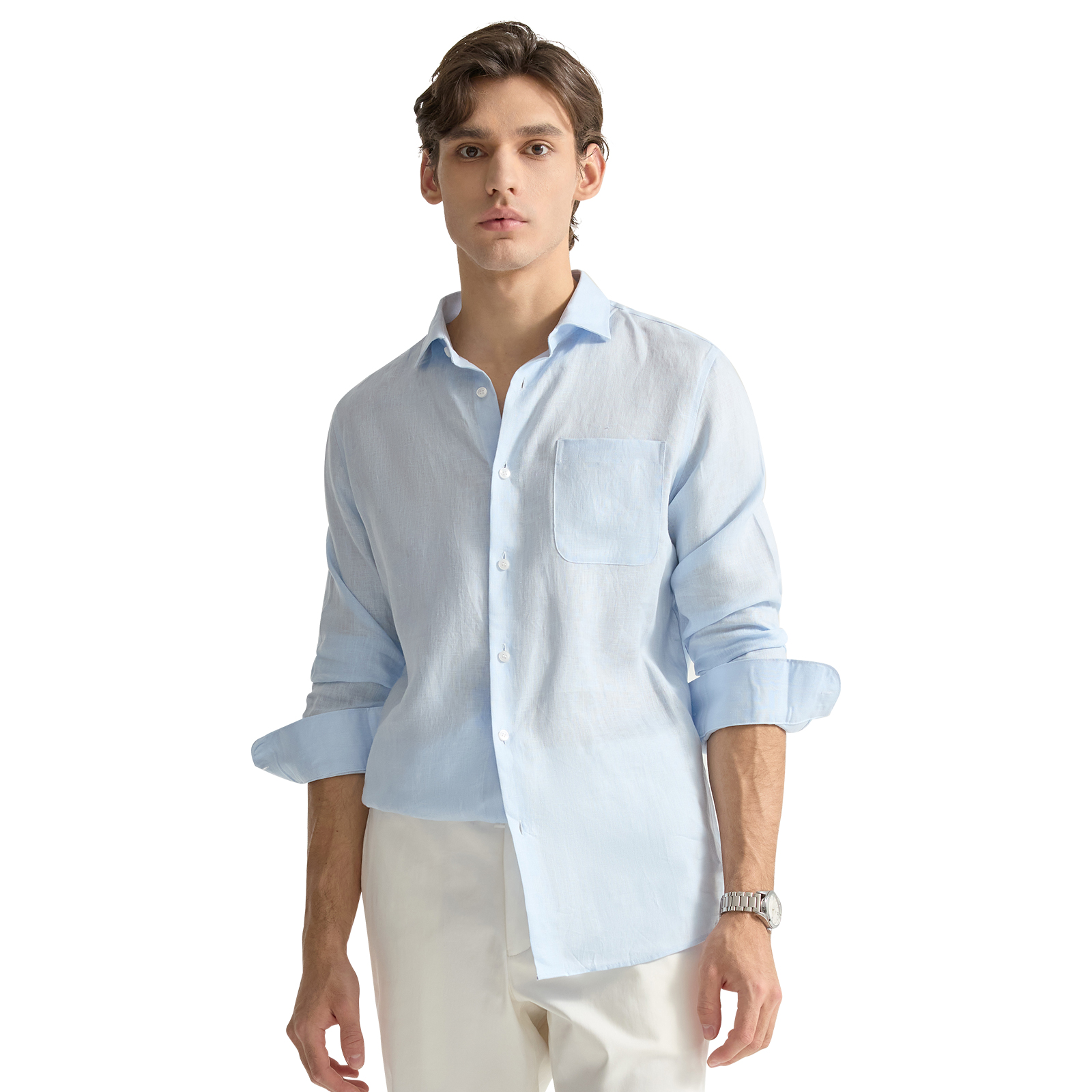 BXS/Stylish Mens Luxury designer/designer Long-sleeved business and casual shirts/golf t shirt/essentials/mens designer shirt/blue Business shirt