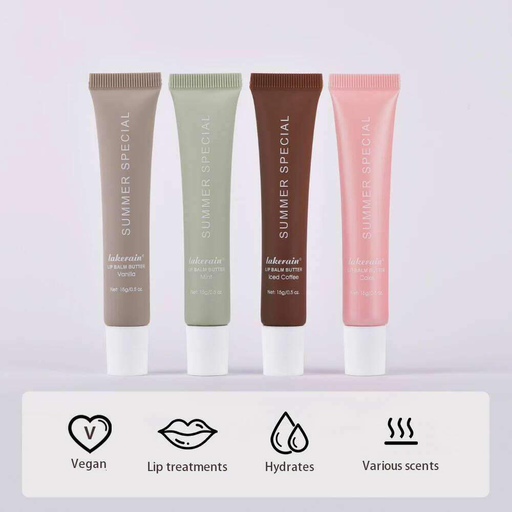 free shipping Summer Lip Balm Moisturizing Mirror Lip Gloss Lip Vanilla Mint Iced Coffee Cake Smell Lipstick Transparent Lip Oil Makeup