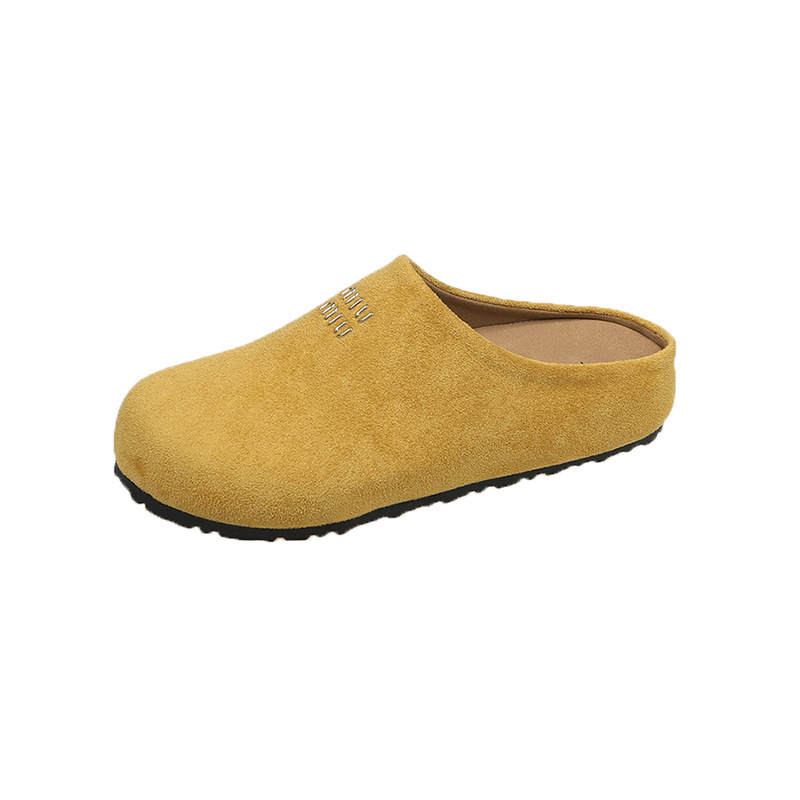 hot new free shipping designer slippers for womens flat slippers grey yellow khaki pink New versatile soft sole casual single shoe