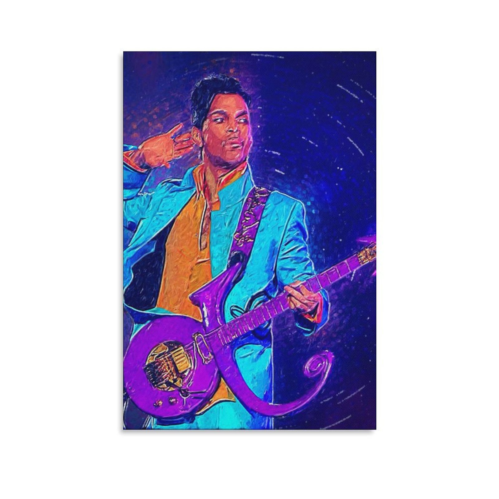 Wall Art Painting Prince Guitar Singer Canvas Prints Wall Painting Wall Art Decor Print Picture Paintings for Living Room Home Decor Luxury Unframe