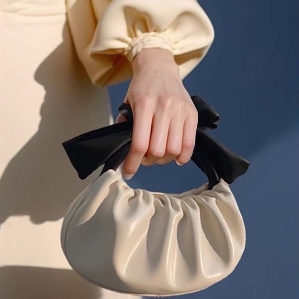 Ladies brand new fashion original niche lightweight and exquisite fashion bow pleated handbag designer fashionable women s shoulder bag crossbody bag