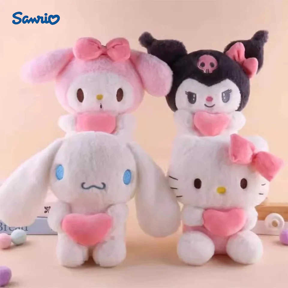 Sanrio Hello Kitty Plush Dolls Toys kawaii Kuromi My Melody Cinnamoroll Soft Stuffed animals Anime Pillow Cartoon Decor Kidsw250612