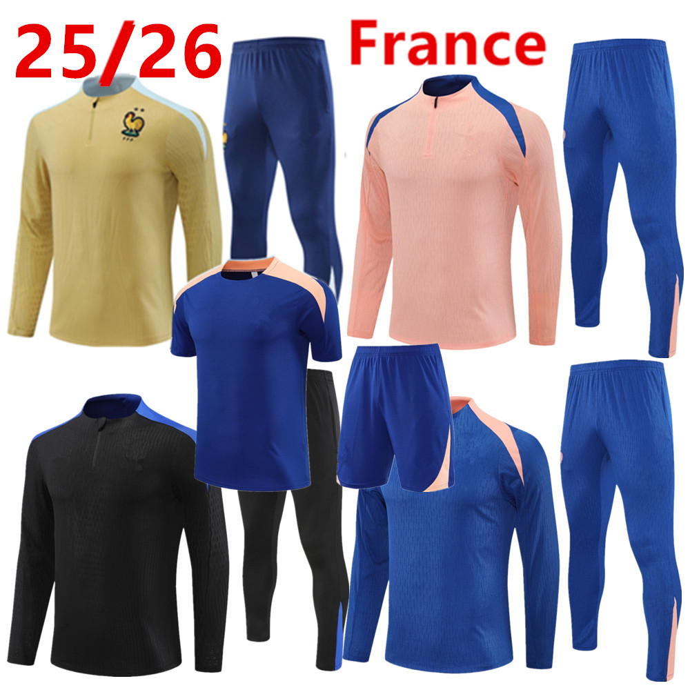 2025 2026 french tracksuit kids kit set world cup mbappe survetement football jogging Equipe de 24 25 26 soccer training suit child boy set long sleeve