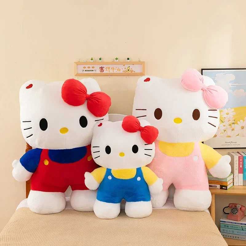 Sanrio New 80cm Oversize Kawaii Sanrio Hello Kitty Plushie Doll Hello Kitty Pink Stuffed Toys Cute Anime Soft Pillow Kids Birthday Gift w250530