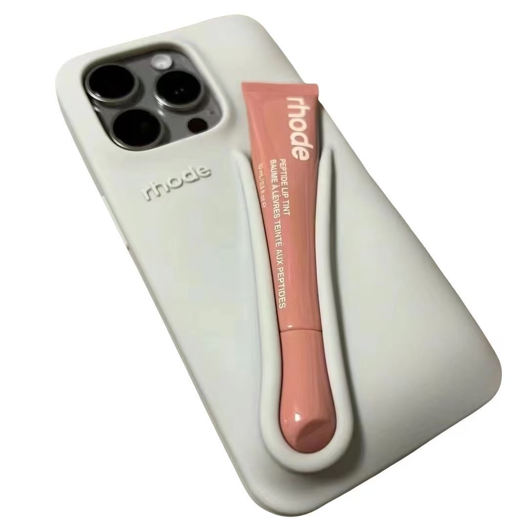 phone case For iPhone 16 Pro Max case 16 15 Plus 14 Pro 13 12 rhode phone cases Designer Fashion iphone case with Lip Gloss Lipstick Lip Balm Silicone