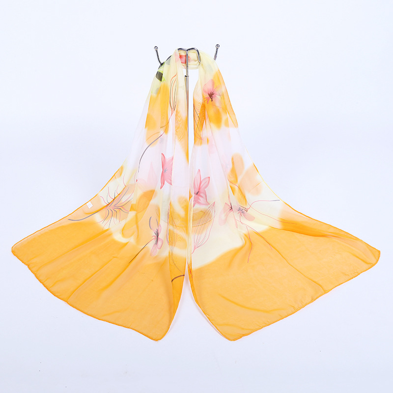 K872 Autumn new print girls fashion scarf seaside sun protection beach towel silk scarf large size shawl wholesale