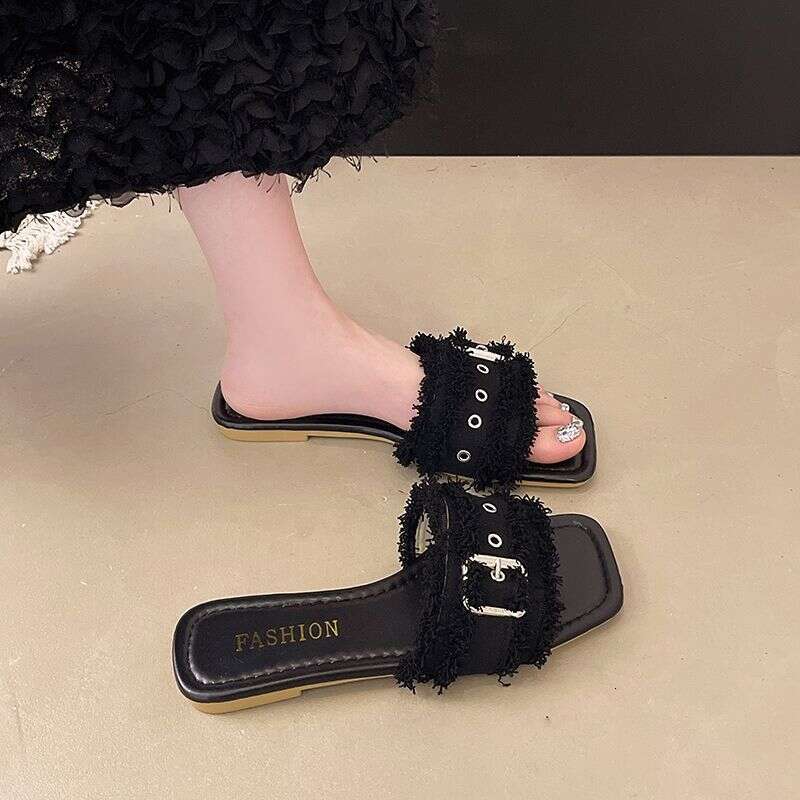 Slippers, Women's Fashionable Outdoor Sandals, 2025 New Fashionable Beach Sandals, Retro Designer Sandals, Flat And Comfortable Slippers, Free Sh