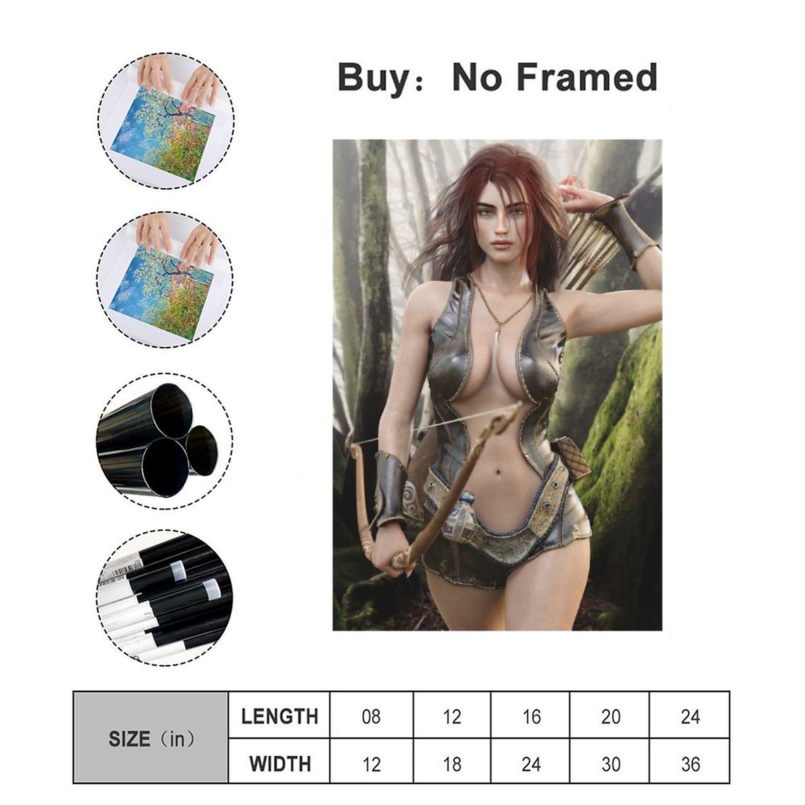 Wall Art Painting Sexy Woman Warrior Soldier Canvas Prints Wall Painting Home Decor Luxury Decor Print Picture Paintings for Living Room Unframe