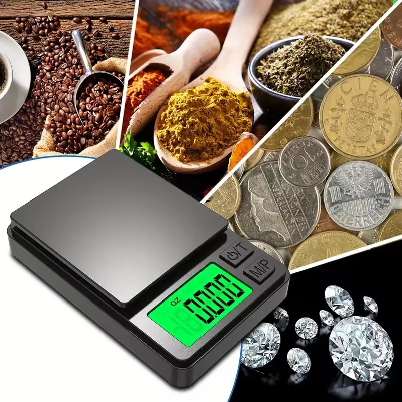Precision Pocket Scale Mini Electronic Digital Gram Kitchen Balance Portable Scale With Backlit LCD Display 100g 200g 300g 500g/0.01g 500g/0.1g For Je