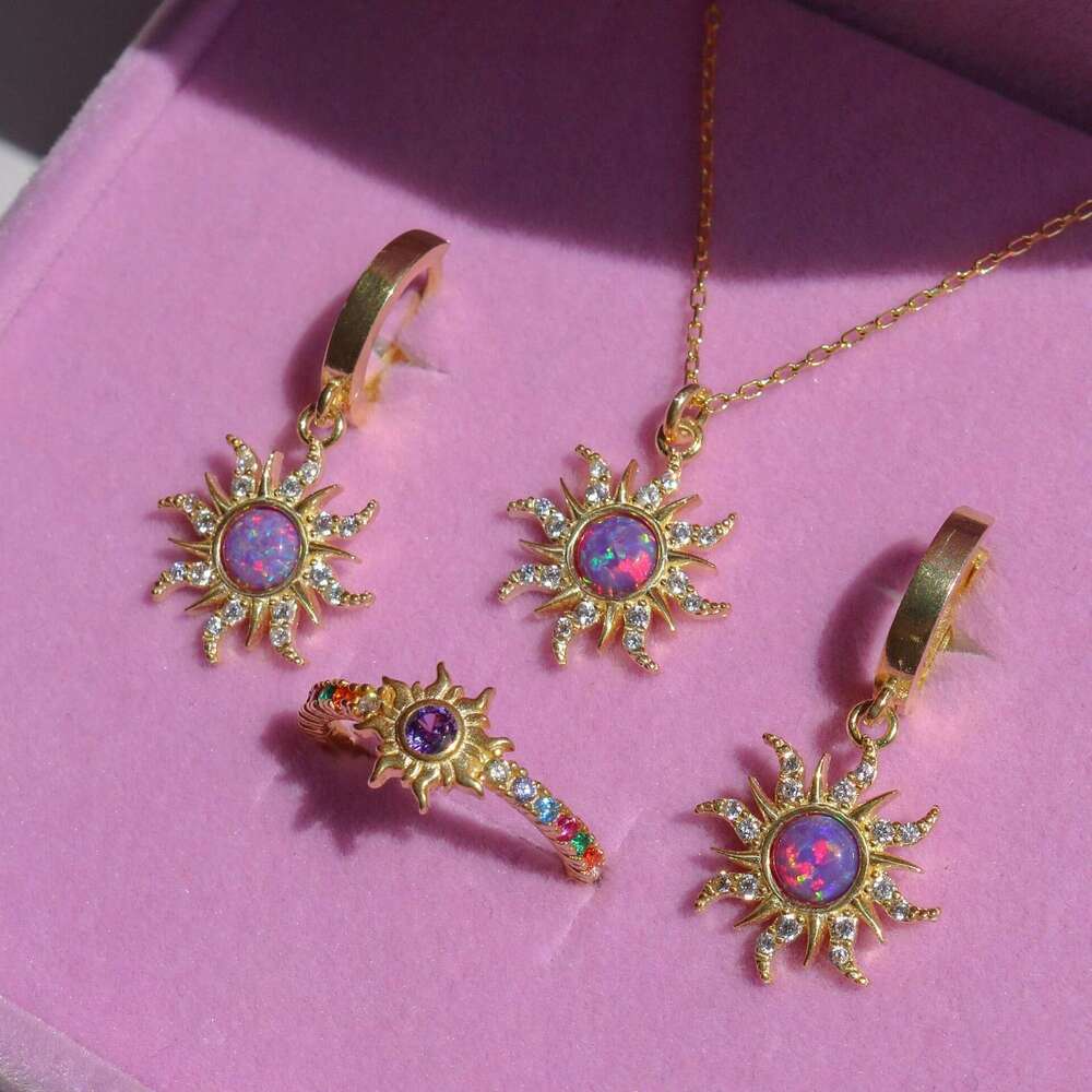 Dopamine Necklace Opal Micro Paved Zircon Pendant