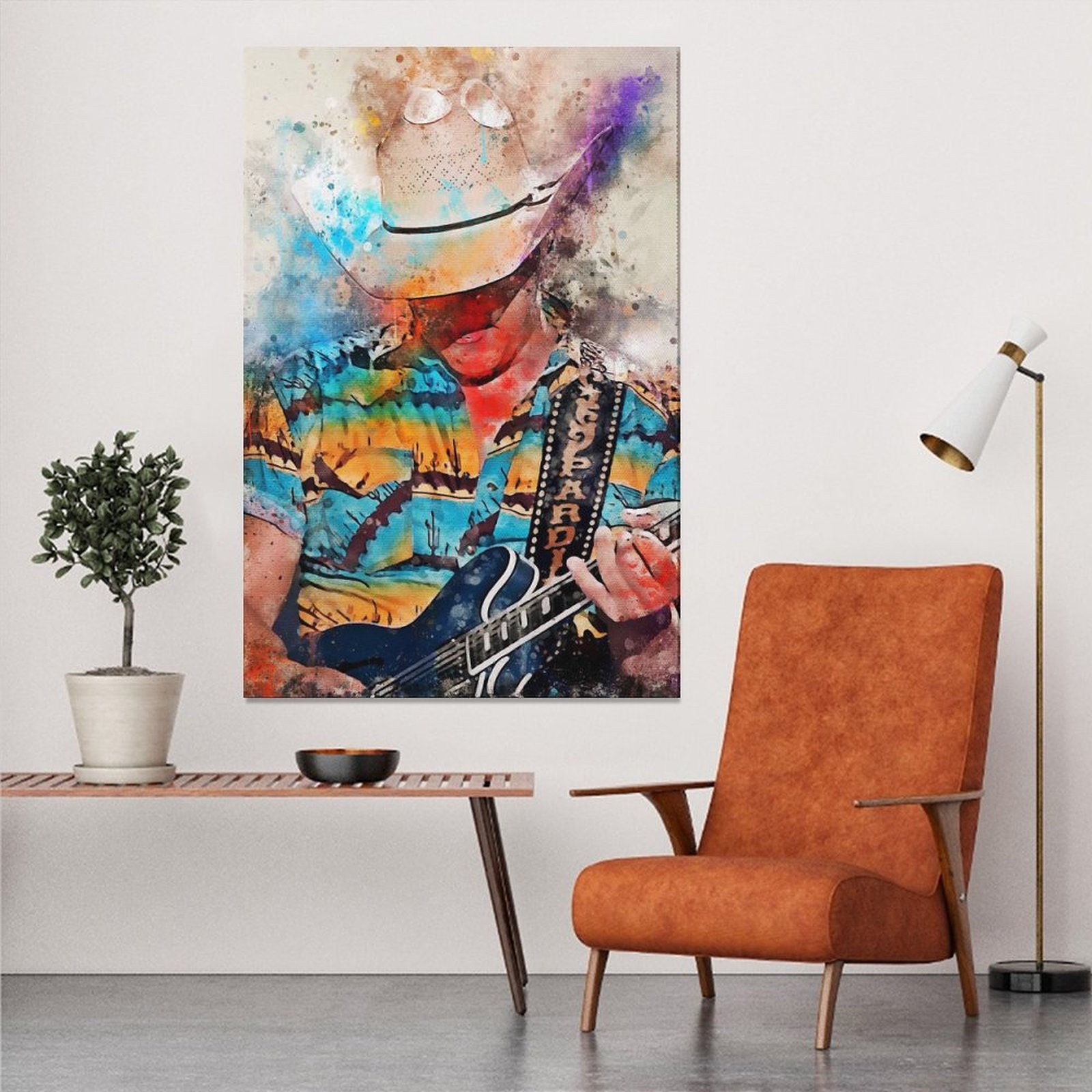 Wall Art Painting Jon Pardi Guitar Rock Singer Canvas Prints Wall Painting Wall Art Decor Print Picture Paintings for Living Room Home Decor Luxury Un