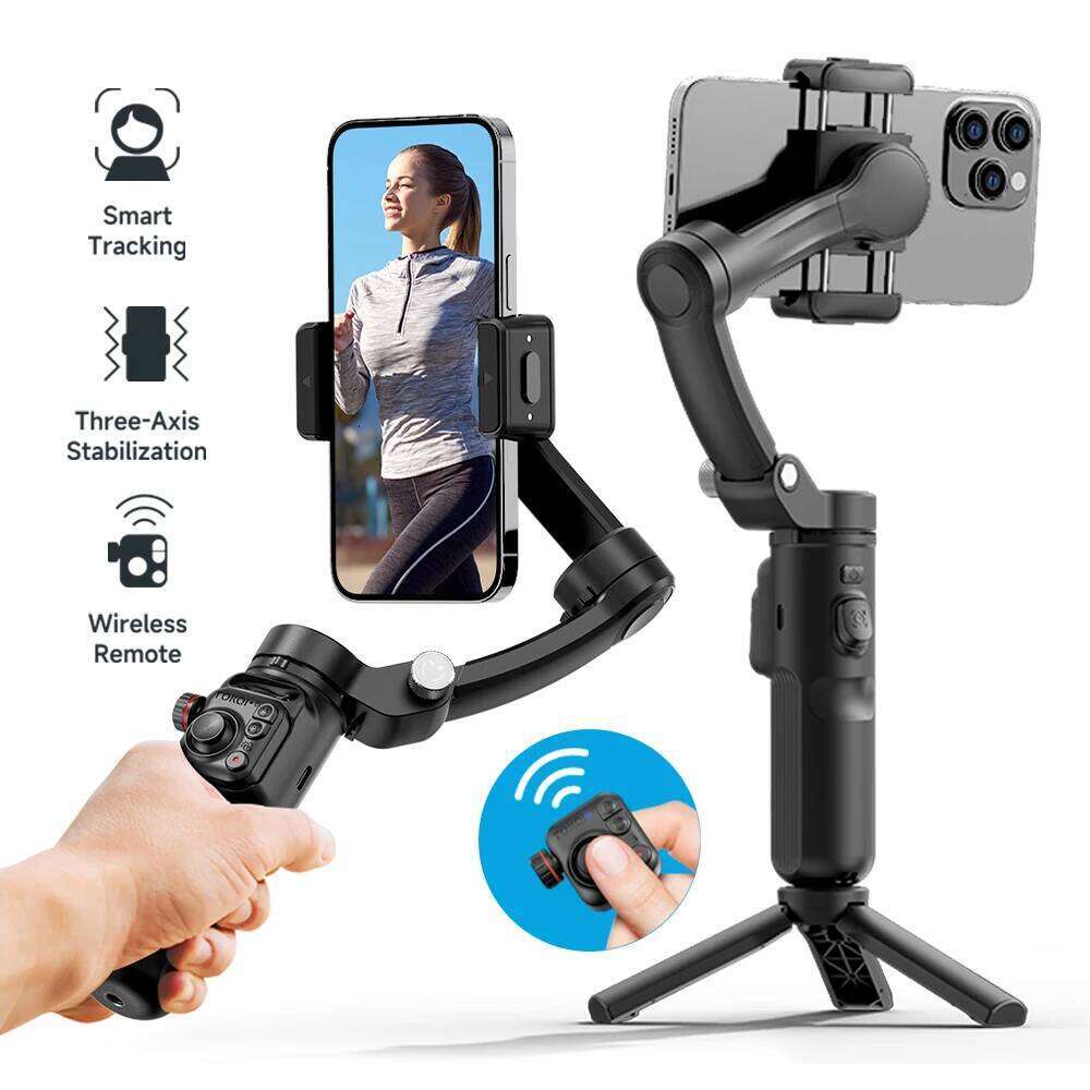 M02 New 3-Axis Handheld Gimbal Stabilizer Smartphone with Wireless Remote for iPhone Android Phone Face Tracking Tiktok Vlog