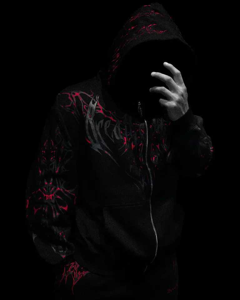 Shadow Monarch Cyber Hoodie Oversized Zip-Up Techwear Gothic Streetwear Breathable Gym Yoga Y2K Loose Fit Unisex Top W250530