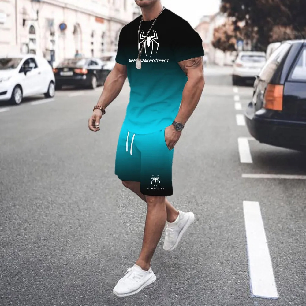2024 mens sportswear short sleeved Tshirt and sports shorts summer fashion casual jogging pants set twopiece 250520Z