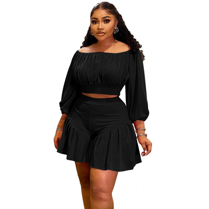 Plus Sizes Women Tracksuits Two Pieces Set 2025 Plus Size New Pleated One Collar Fluffy Waist Cinching Casual Sportwear 4 Colors