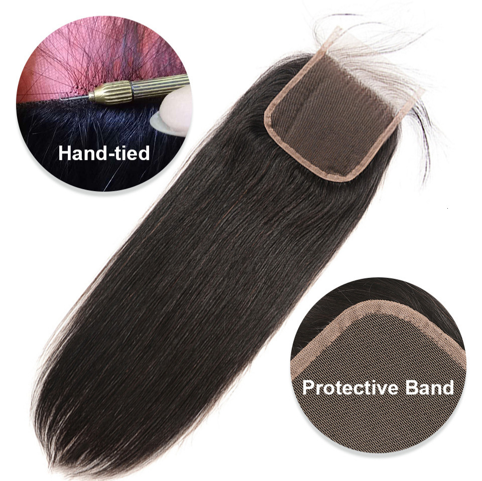 Straight Peruvian Human Hair Lace Frontal Closure 4*4inch