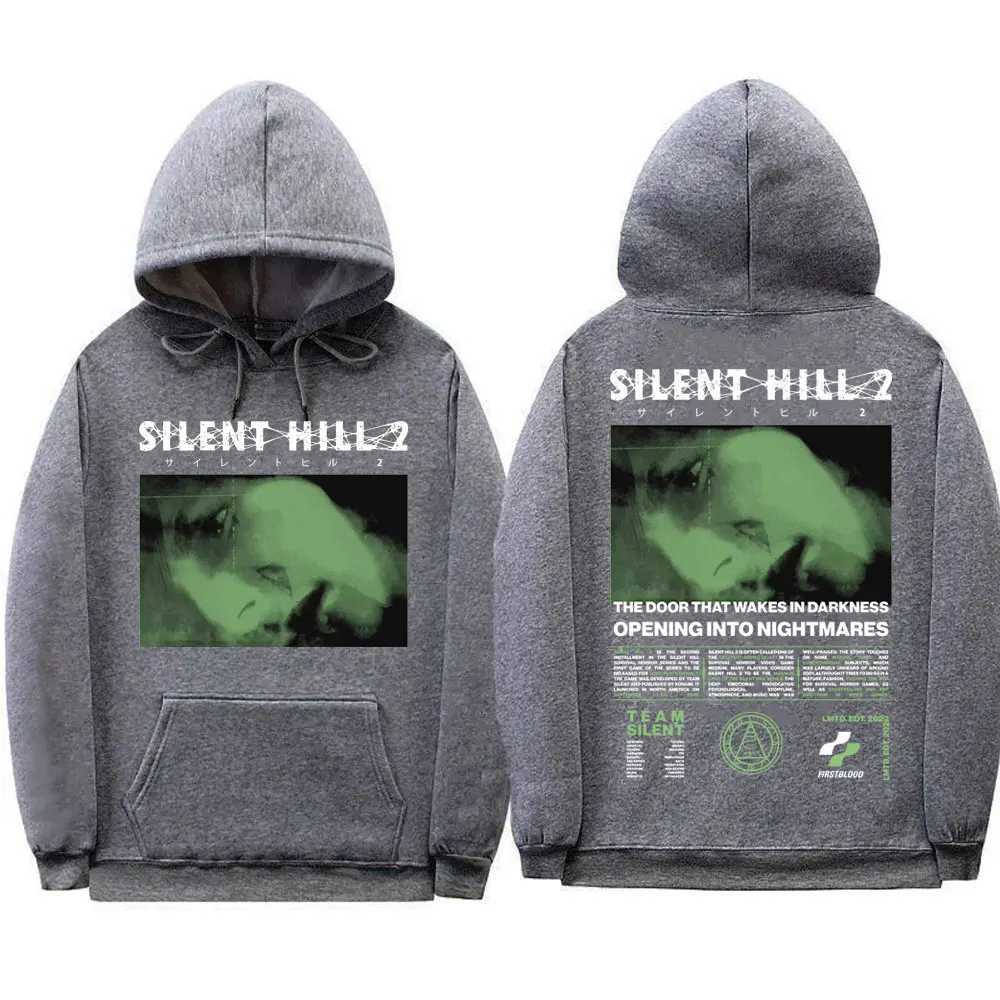 Silent Hill 2 Game Double Sided Graphic Hoodie Mens Womens Gothic Vintage Hooded Sweatshirt Fashion Casual Oversized PulloversZ250529